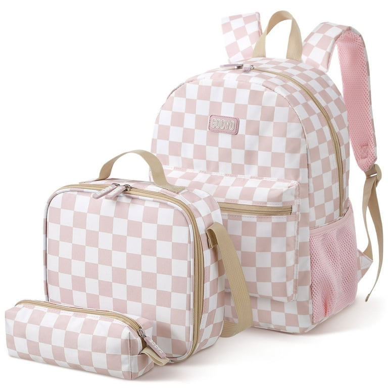 Kids Backpack Hype Checkered Backpack Pink Black Checkerboard Backpack  Missing Texture Kawaii Backpacks Boy Travel Breathable