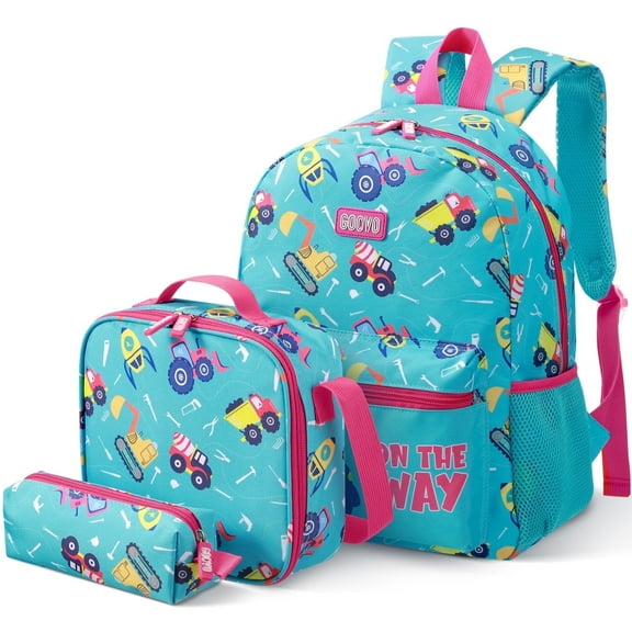 Gocvo Backpacks for Boys, Kids Boys Backpack with Lunch Bag (Car)