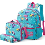 Gocvo Backpacks for Boys, Kids Boys Backpack with Lunch Bag Car