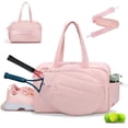 thumbnail image 1 of Gocvo Womens Tennis Bag with Shoe Compartment, Versatile Lightweight Tennis Racket Bag, Sports Bag for Tennis Pickleball Badminton (Pink), 1 of 7