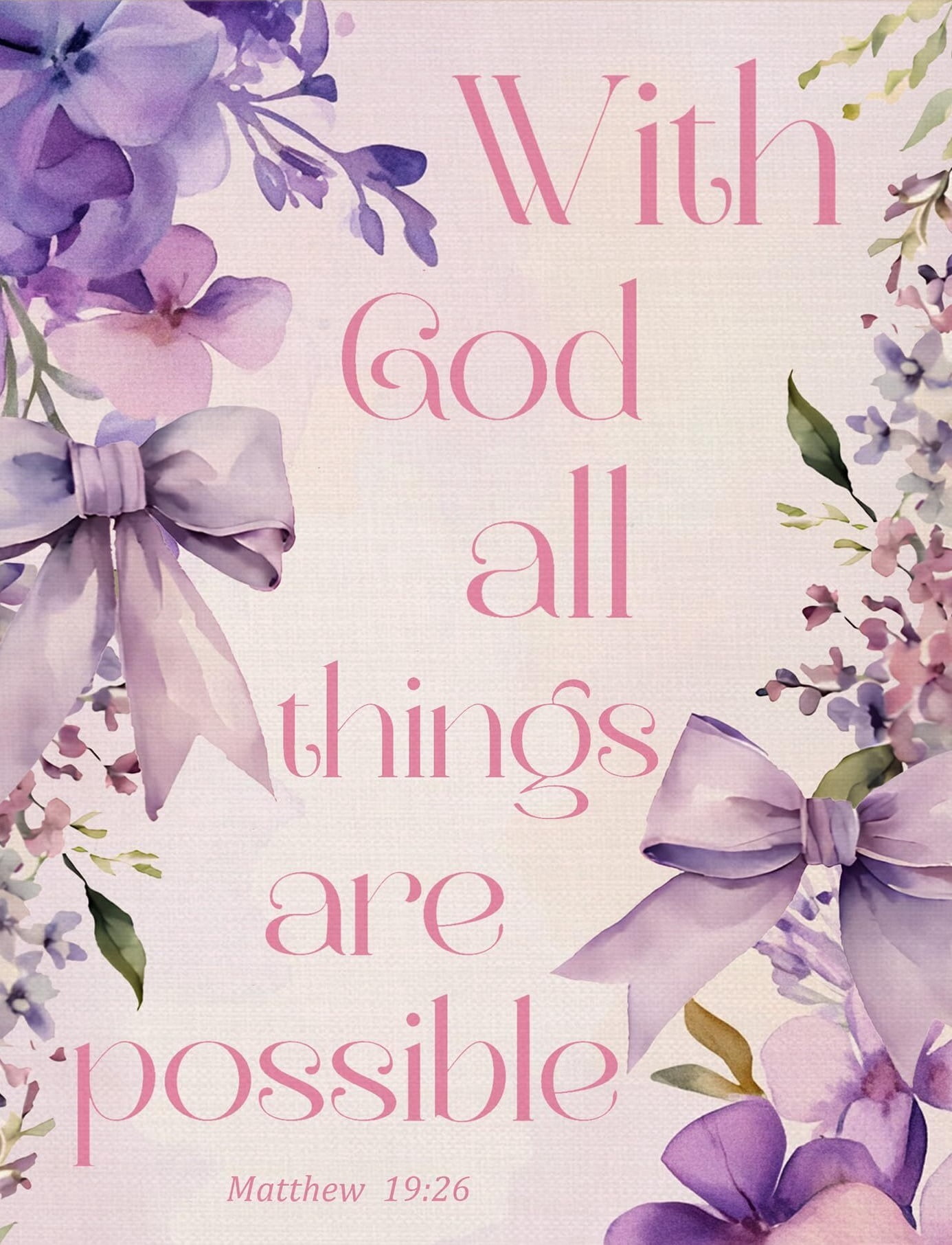 God All Things are Possible Inspirational Christian Wall Art Poster ...