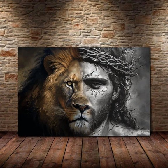 God Amazing Lion Face Poster The Perfect Combination Poster Jesus And Lion Poster Art