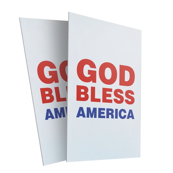 God Bless America (2-Pack) 24 Inch x 36 Inch Plastic Signs | Sign Insert 4mm Corrugated Plastic Signs Storefront Window Poster | Patriotic Message, Bold Design, Outdoor Use | Made in