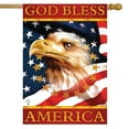 thumbnail image 1 of God Bless America Bald Eagle House Flag Patriotic 4th of July 28" x 40", 1 of 4