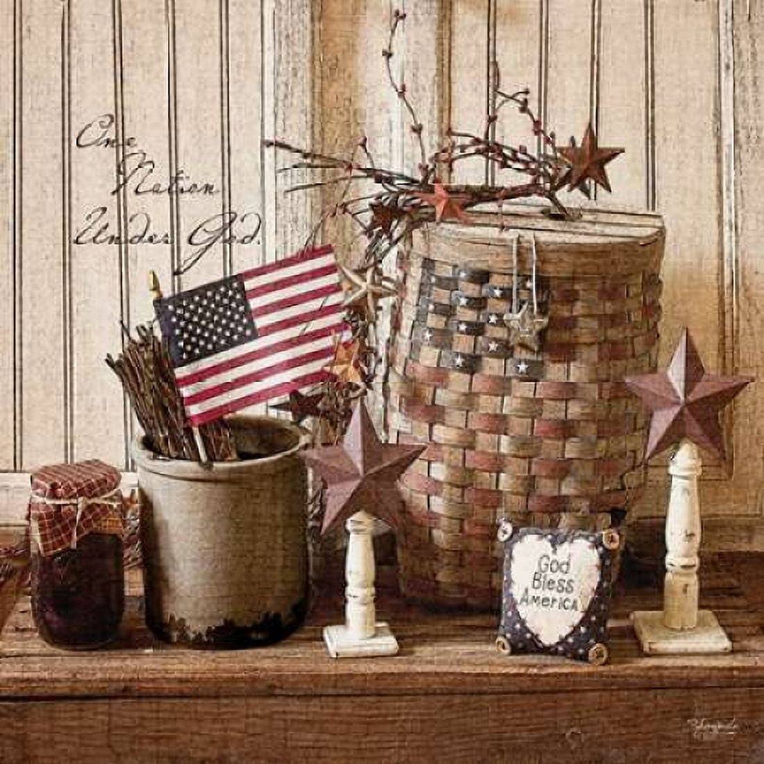 God Bless America Canvas Art - Shawnda Eva (24 x 24)