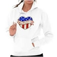 thumbnail image 1 of God Bless America Cute USA Flag Heart Hoodie Sweatshirt Women Brisco Brands X, 1 of 6