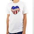 thumbnail image 1 of God Bless America Cute USA Flag Heart Women's Graphic T Shirt Tees Brisco Brands S, 1 of 5