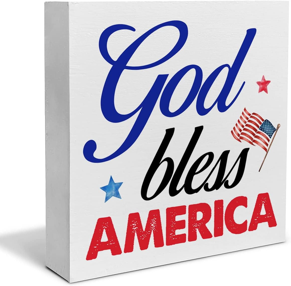 God bless america decorative wooden box sign patriotic 4th of july wood