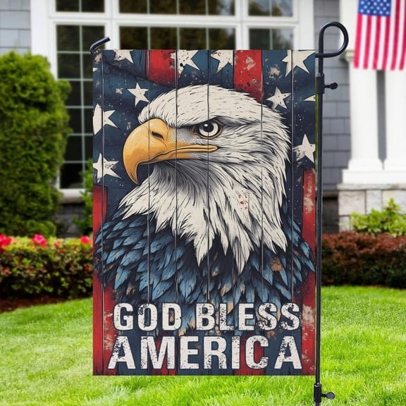 God Bless America Eagle 250 Years Patriotic Flag 28x40 POLE NOT INCLUDED House Flag