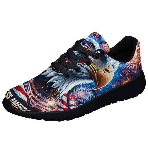 God Bless America Eagle 4th Of July Shoes Sneakers Black Size 3.5