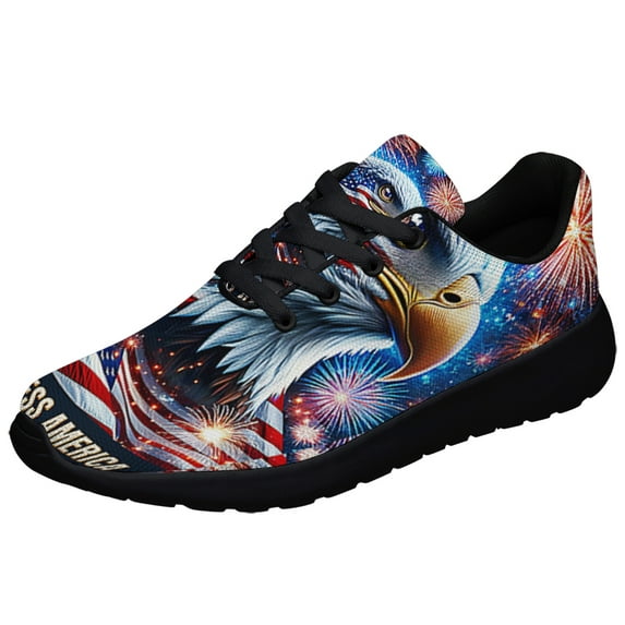 God Bless America Eagle 4th Of July Shoes Sneakers Black Size 8.5