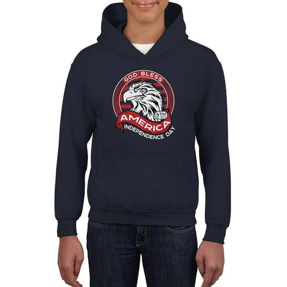 God Bless America Eagle Hoodie Juniors -Image by Shutterstock, Medium