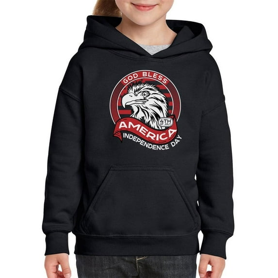 God Bless America Eagle Hoodie Juniors -Image by Shutterstock, Small