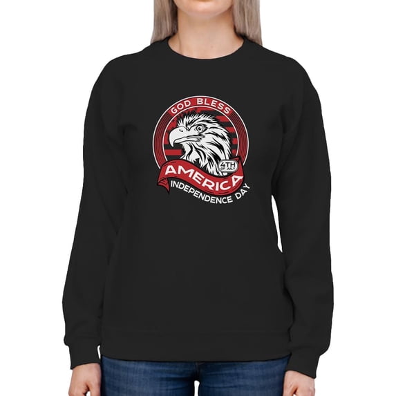 God Bless America Eagle Sweatshirt Women -Image by Shutterstock, Female Small