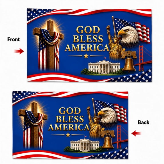 God Bless America Flag 3x5 Ft Double-sided Patriotic Eagle Flag, America 250th Anniversary Flag with Brass Grommets, Heavy Duty Polyester USA 250 Merchandise for Indoor Outdoor July 4th Decorations