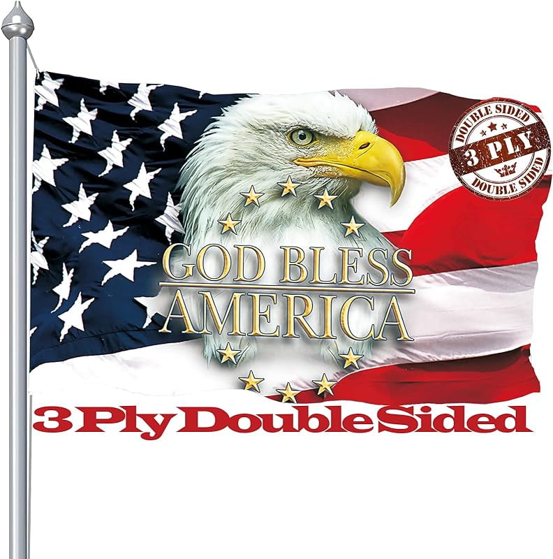 God Bless America Flag 3x5 Ft, Unique American Eagle Flag With Brass ...