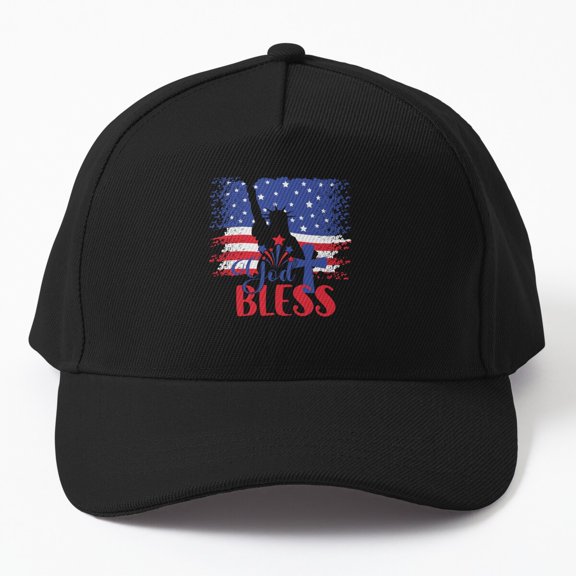 God Bless America Fourth Baseball Cap, July Celebration Faith and Country Design, Classic Hat