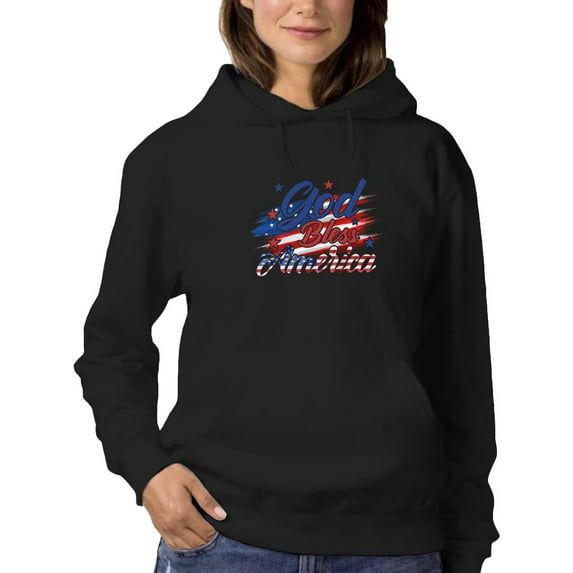 God Bless America Hoodie Women -Image by Shutterstock, Female Medium