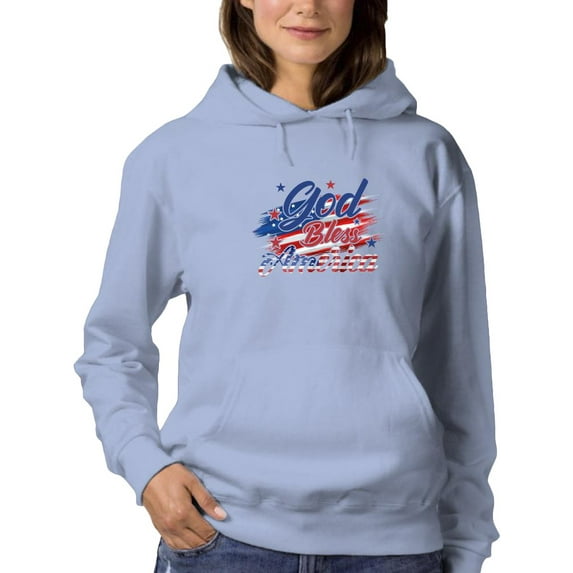 God Bless America Hoodie Women -Image by Shutterstock, Female Small