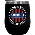thumbnail image 1 of God Bless America, Land That I Love, Black 12oz Wine Tumbler, 1 of 1