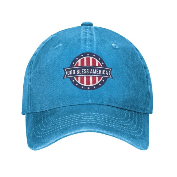 God Bless America Logo Adult Adjustable Classic Washed Casquette Cap Hat Baseball Cap For Man For Woman