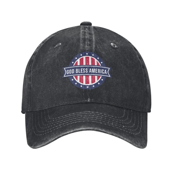 God Bless America Logo Adult Adjustable Classic Washed Casquette Cap Hat Baseball Cap For Man For Woman