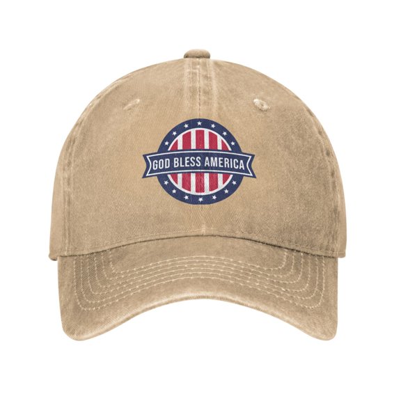 God Bless America Logo Adult Adjustable Classic Washed Casquette Cap Hat Baseball Cap For Man For Woman