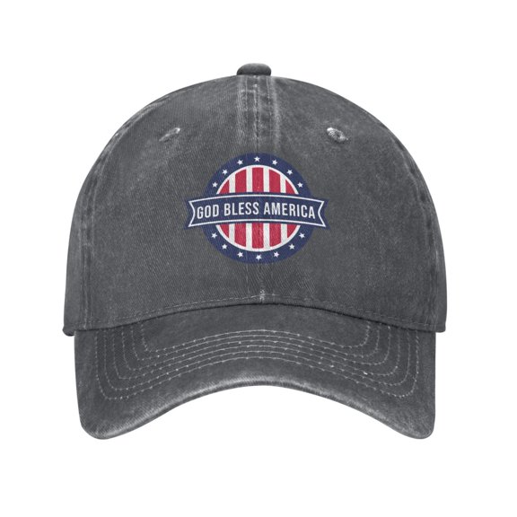 God Bless America Logo Adult Adjustable Classic Washed Casquette Cap Hat Baseball Cap For Man For Woman