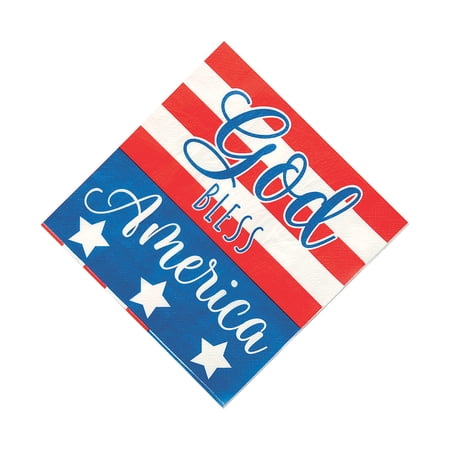 God Bless America Lunch Napkins (16Pc) - Party Supplies - 16 Pieces