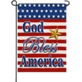 thumbnail image 1 of God Bless America Memorial Day 4th of July Patriotic Small Decorative Garden Flag,Veterans Day Stars Stripes Yard Lawn Outside Decor, American USA Outdoor Home Decoration Double Sided 12 x 18, 1 of 5
