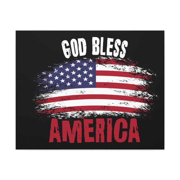 God Bless America On Black Background Canvas Wall Art for Home Decor Ready-to-Hang