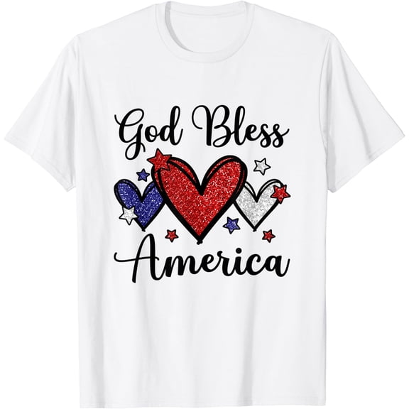 God Bless America Patriotic 4th Of July Motif For Christians T-Shirt