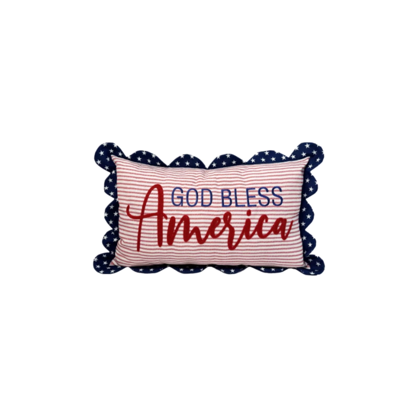 God Bless America Patriotic Decorative Pillow, 20" x 12" Independence Day Embroidered Throw Pillow for Home Sofa Bed Couch Bedroom, Decorative Cushion for 250th Anniversary 4th of July Decoration