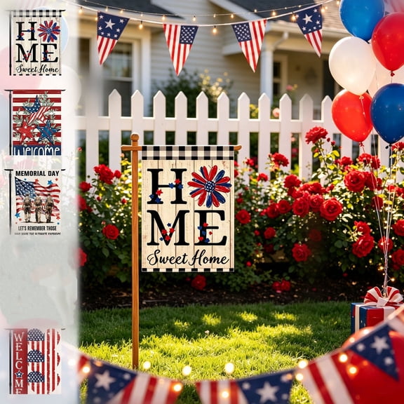 God Bless America Patriotic Garden Flag, 12×18 Inch Star Stripes Yard Flag, 4th of July Memorial Day Outdoor Seasonal Home Decor