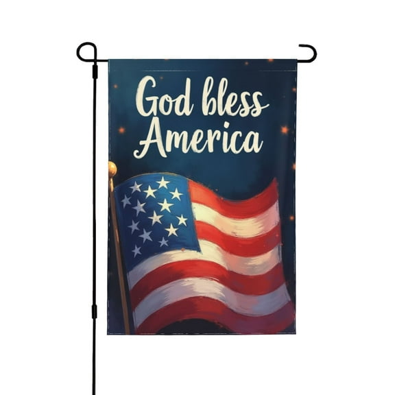 God Bless America Patriotic Garden Flag Double Sided 12x18 Inch American Flag Yard Flag Outdoor House Decor Holiday Festive Banner For Independence Day Memorial Day