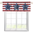 thumbnail image 1 of God Bless America Patriotic Star Stripe Kitchen Curtain Valance 54 x 18, 4th of July Short Topper Window Rod Pocket, USA Independence Day Memorial Day Home Living Room Bedroom Bathroom Decor, 1 of 6