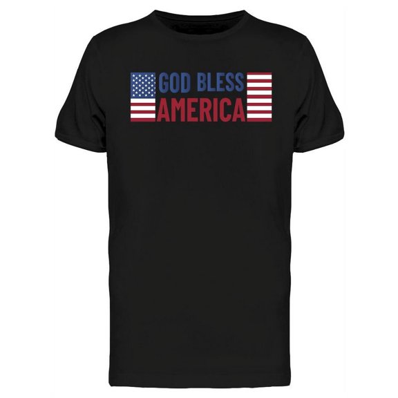 God Bless America Patriotic  T-Shirt Men -Image by Shutterstock, Male x-Large