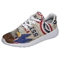 thumbnail image 1 of God Bless America Shoes Patriotic Eagle Independence Day Print Sneakers Lightweight Comfortable Running Shoes for Men Women White Size 9.5, 1 of 7