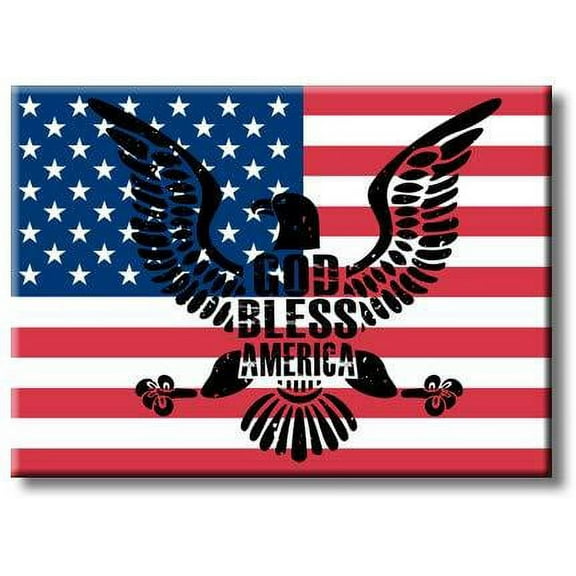 God Bless America Soaring Eagle Picture on Stretched Canvas, Wall Art Décor, Ready to Hang