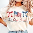thumbnail image 1 of God Bless America T-shirt, Coquette Fourth of July Shirt, American Flag tee, Retro America Shirt, Patriotic Shirt, Memorial Day ShirtTH140506, 1 of 5