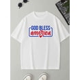 thumbnail image 1 of Greenink God Bless America Tee mens 180G Cotton white Original Unisex Shirt Printed tshirts Classic Unisex Shirt Crewneck tshirts Original Unisex Shirt Graphic Tee tshi, 1 of 7