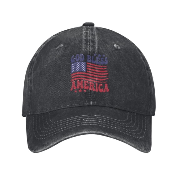 God Bless America Us Flag Adult Adjustable Classic Washed Casquette Cap Hat Baseball Cap For Man For Woman