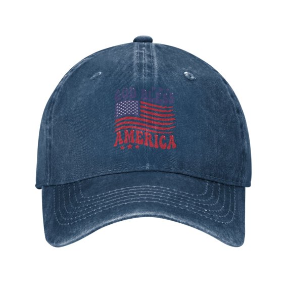 God Bless America Us Flag Adult Adjustable Classic Washed Casquette Cap Hat Baseball Cap For Man For Woman