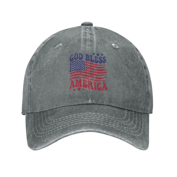 God Bless America Us Flag Adult Adjustable Classic Washed Casquette Cap Hat Baseball Cap For Man For Woman