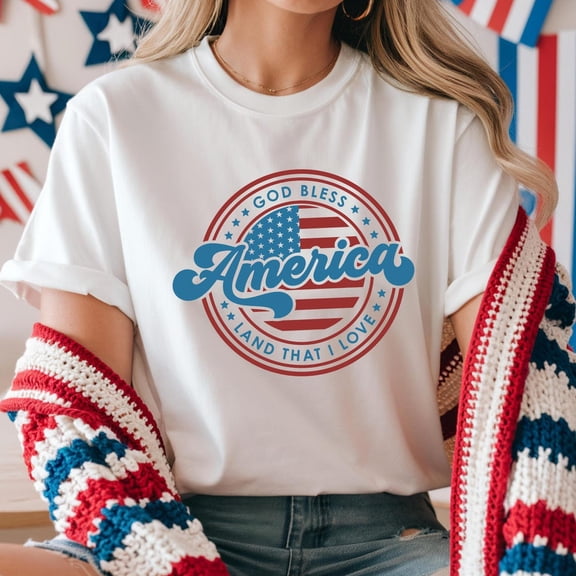 God Bless America Vintage America Cute America T-Shirt All Size S-3XL