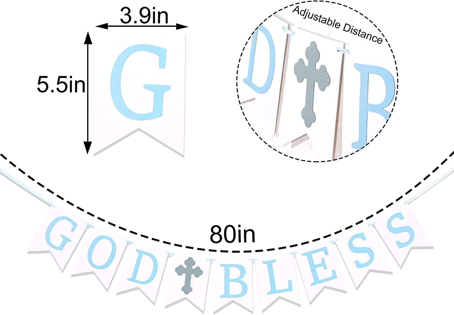 God Bless Banner - Baptism, Baby Shower, First Communion, Photo Prop ...