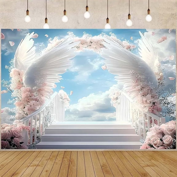 God Bless Baptism Backdrop First Holy Communion Christening Background Religious Bible Church Events Baby Shower Wedding Party Decoration Banner Photo Booth Props