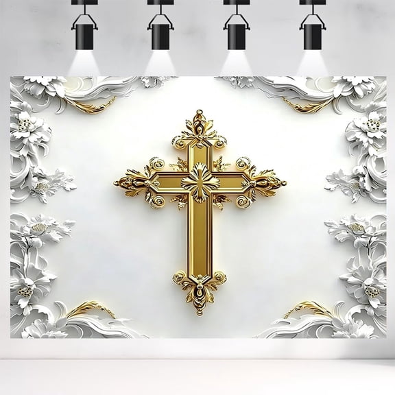 God Bless Baptism Backdrop First Holy Communion Christening Background Religious Bible Church Events Baby Shower Wedding Party Decoration Banner Photo Booth Props