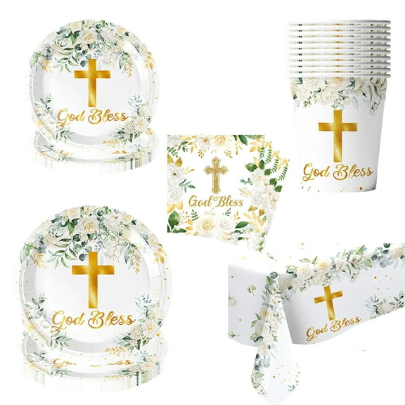God Bless First Holy Communion Party Tableware Set