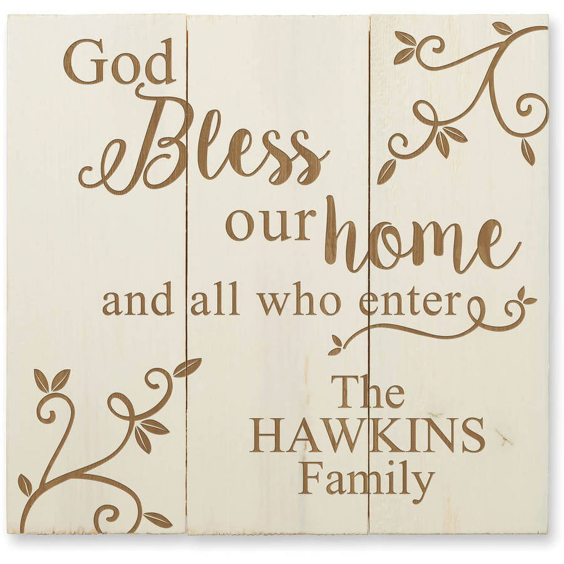 Wood Pallet Wall Art - Personalized God Bless Our Home - Walmart.com, image size:1800x1800